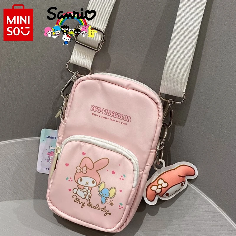 Miniso Sanrio 2024 New Women's Crossbody Bag Fashionable High Quality Girl Phone Bag Cartoon Versatile Girl Mini Storage Bag