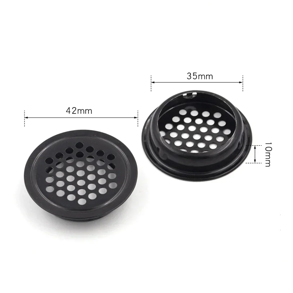 10PCS/Lot Stainless Steel Air Vent Ventilation Grille Cover Black White Wardrobe Cabinet Mesh Hole Ventilation Plugs Dia.35mm