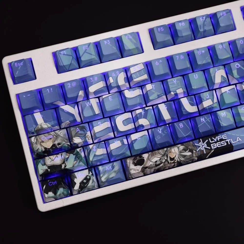 108 Keys/Set Lyfe Bestla Snowbreak PBT Cherry Profile Anime Game Girl Keycaps for MX Switch for Mechanical Keyboard DIY Custom