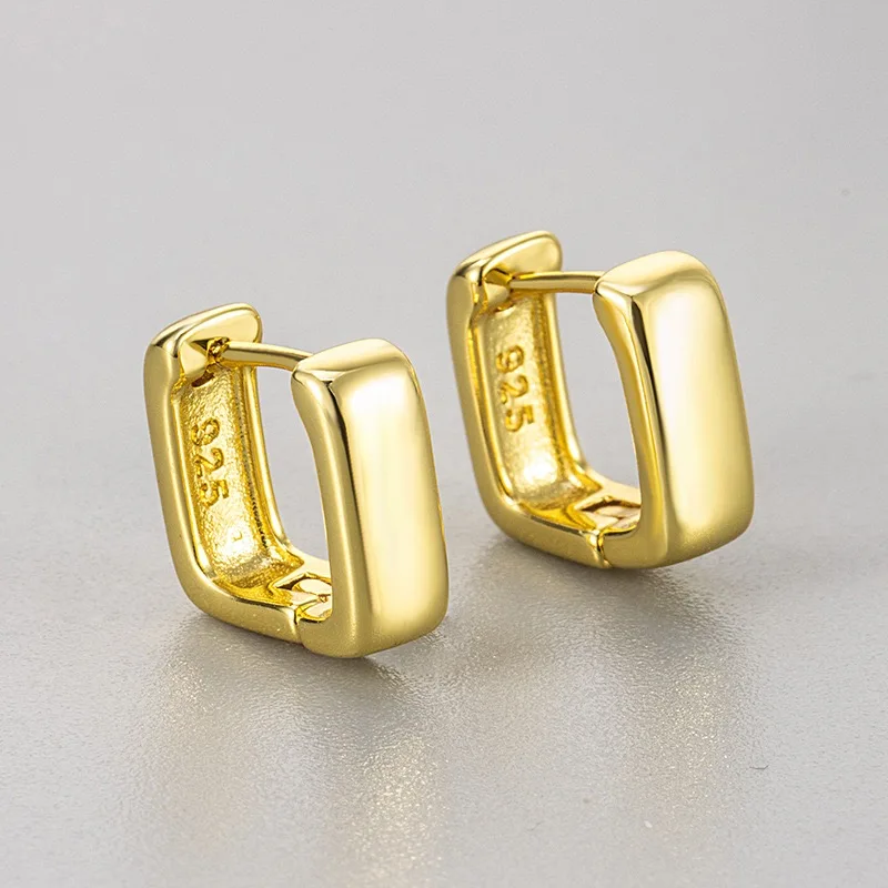 925 فضة أقراط للنساء هندسية التسلق الذهب ساحة القرط الأزياء والمجوهرات هدية حفل زفاف pendientes