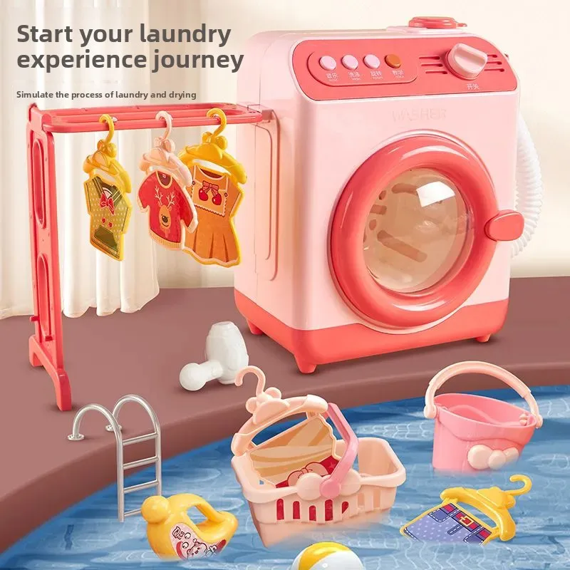 Mini Conjunto De Brinquedos De Limpeza, Simulação Série De Pequenos Eletrodomésticos, Pequena máquina de lavar roupa, Play House Doll