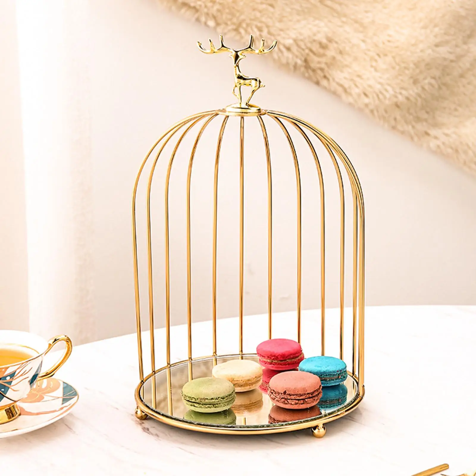 Nordic Bird Cage Rack Cosmetic Holder Lipstick Countertop Dresser Bathroom