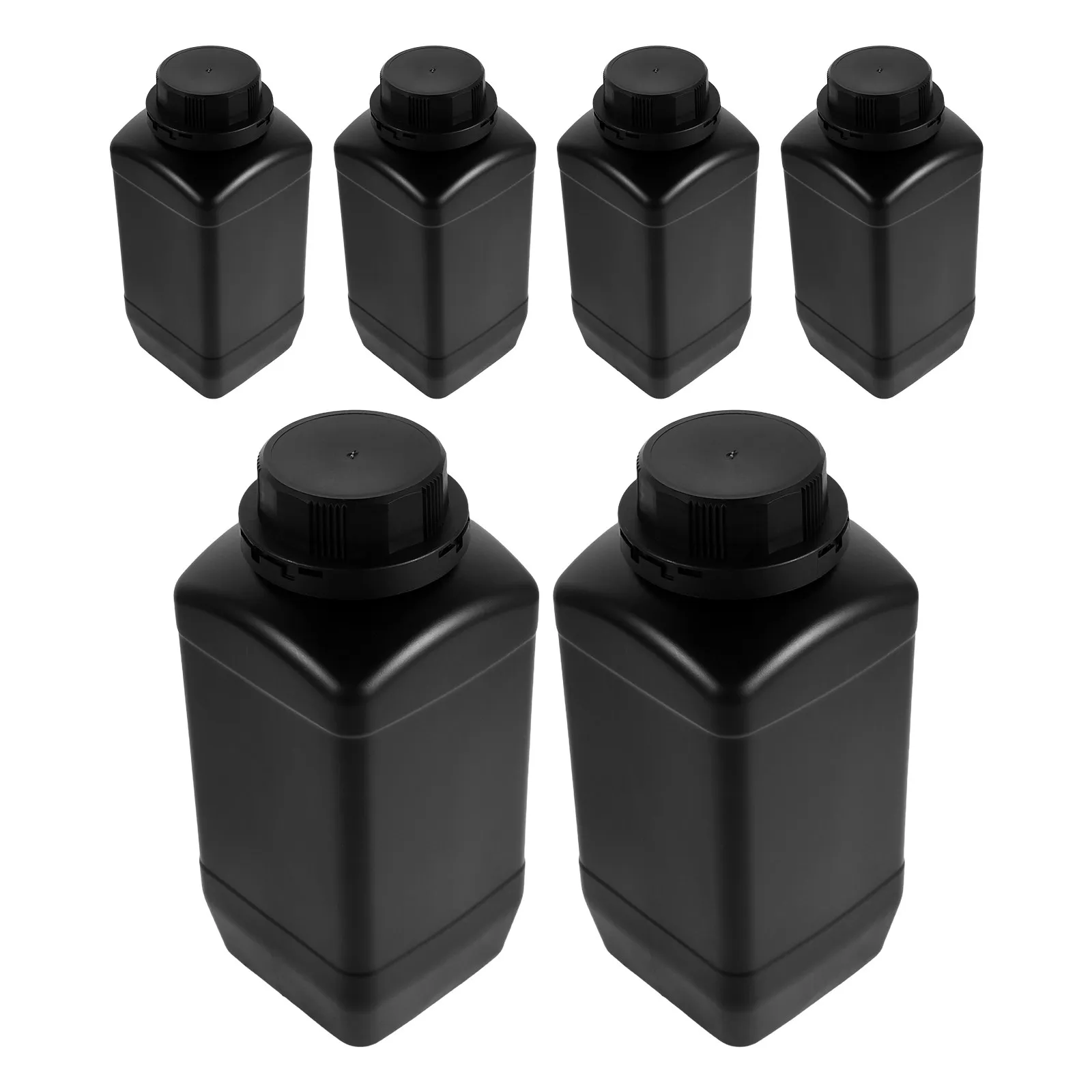 6個入り-ブラック-15l-広口試薬瓶-正方形-防漏化学瓶-プラスチック製-固形試薬用-研究室用