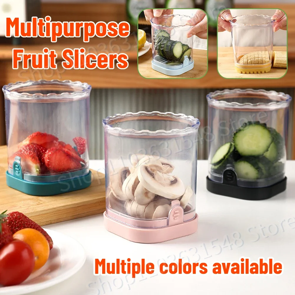 

2024 Kitchen Fruits Vegetables Cup Slicer Strawberries Banana Potato Slice Making Tool For Quickly Making Fruit Vegetable Salad