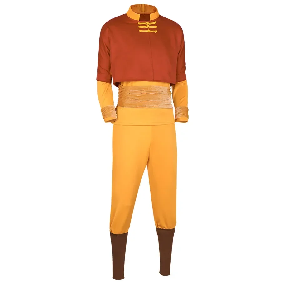 Aang Cosplay Kostuum Volwassen Heren Shirt Broek Past Outfit Uniform Halloween Carnaval Vermomming Feestkostuum