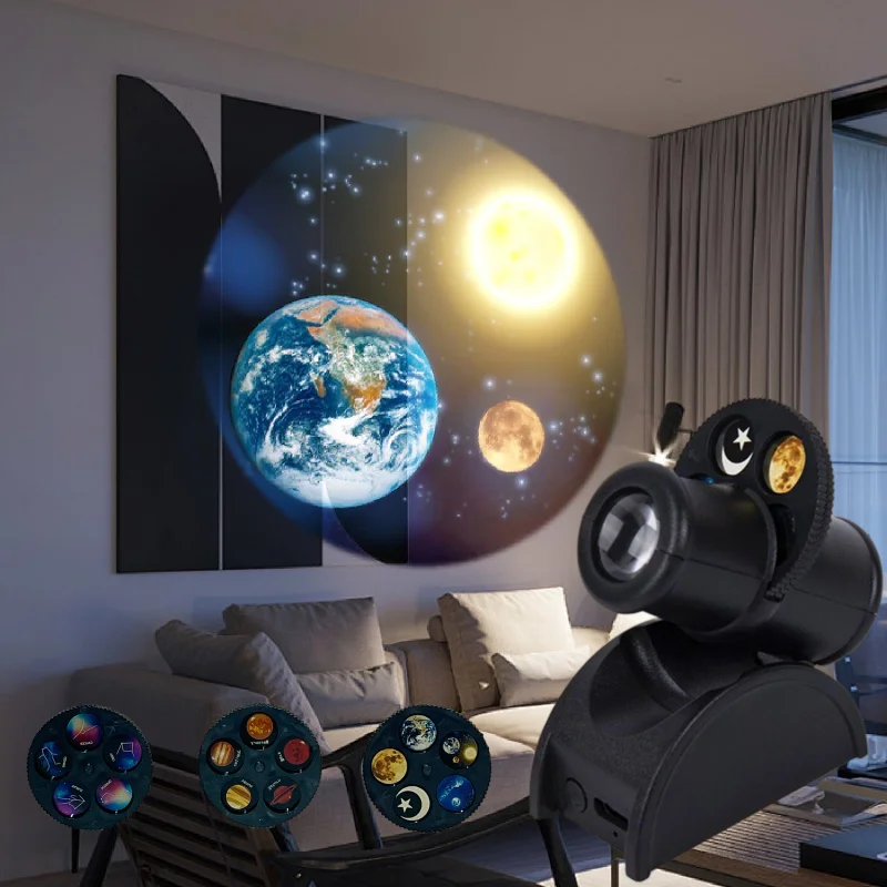 USB قابلة للشحن القمر العارض ضوء الكواكب العارض استبدال المغناطيسي اللاسلكية LED الإبداعية خلفية الضوء المحيط