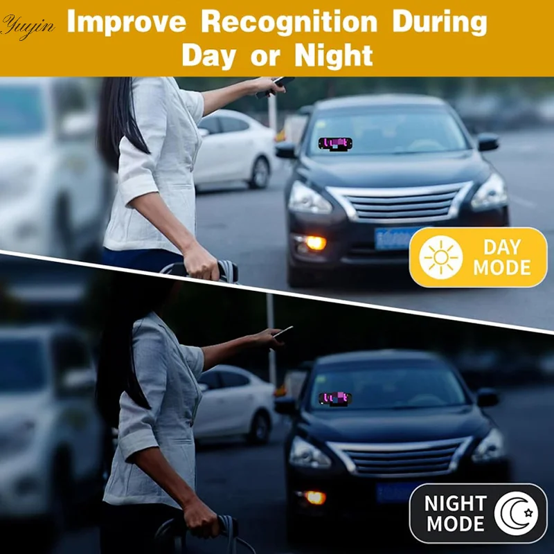 

LED Light Sign For Car Taxi Windshield Light Sign USB Car LED Sign With Suction Cups Scrolling LED Display Board Control