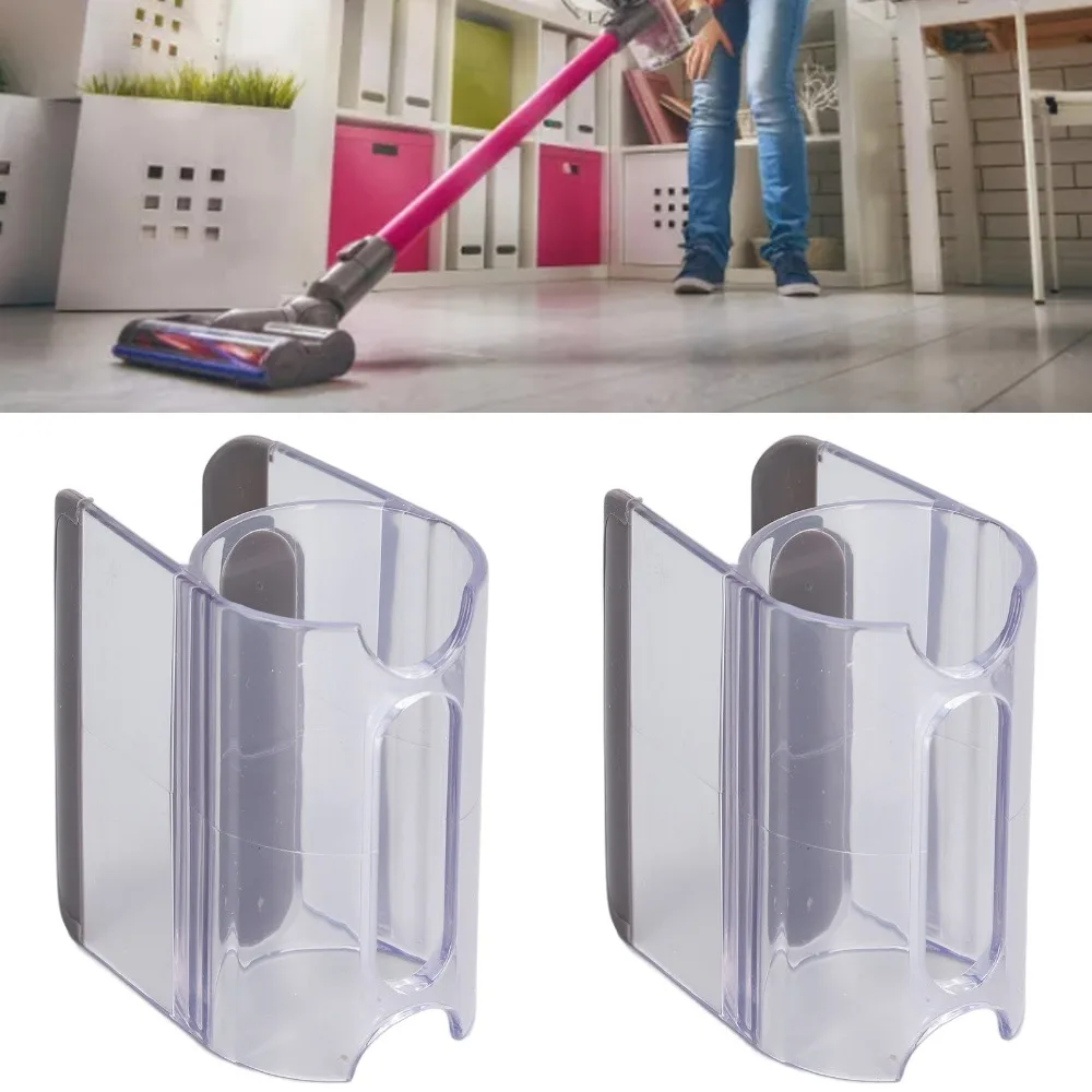 2PCS ABS Vacuum Cleaner Clip Transparent Wall Mountable Attachment Stick Clip Easy Install Compatible for Dyson V7/V8/V10/V11