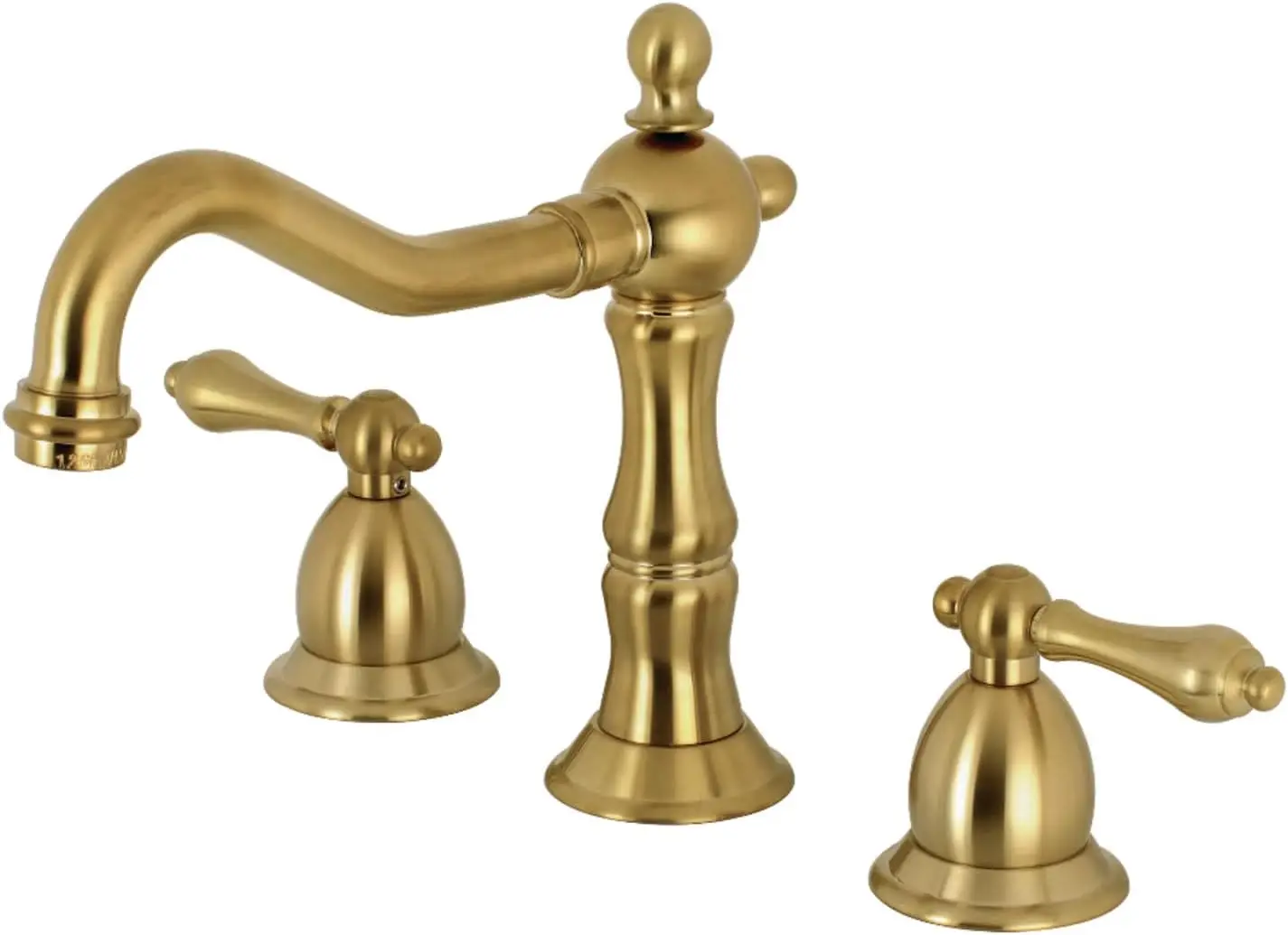 

8 in. Widespread Bathroom Faucet Brushed Brass 7-9/16 Inch in Spout Reach Solid Brass Construction 7-9/16" Spout Reach