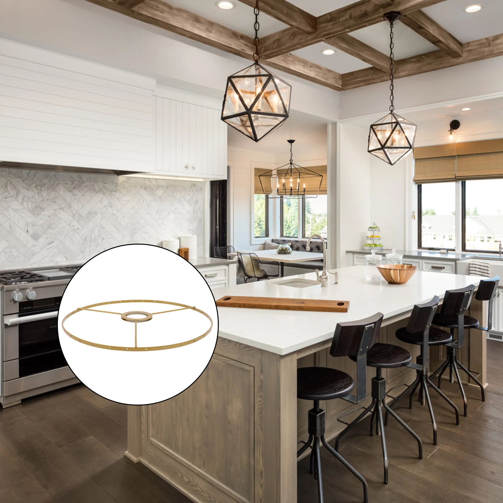 

Lampshade Frame Ceiling Lampshade Frame 28Cm Iron Wire Lamp Shade Holder Cage DIY Lamp Lighting Accessories for Chandelier