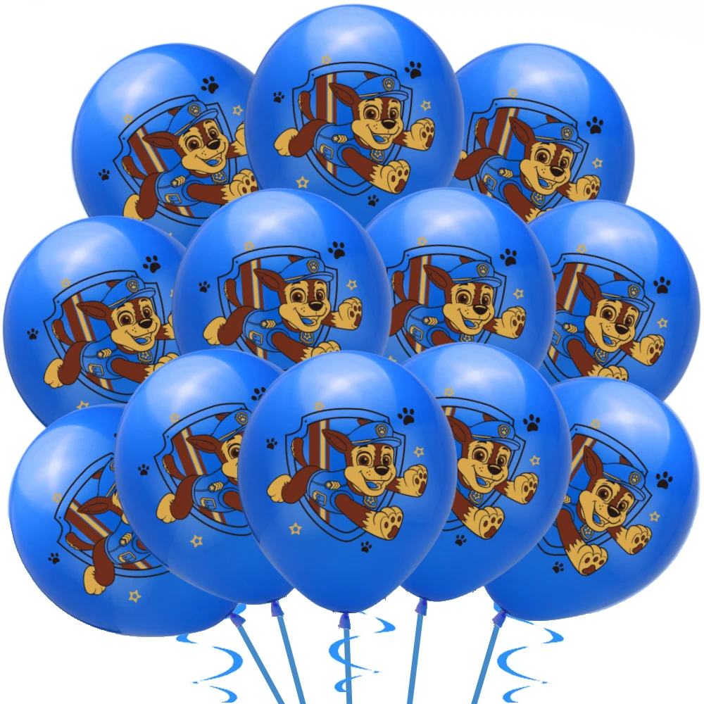 Paw Dog Patrol Cartoon Balloons Ryder Chase Skye Everest 12inch Latex Globlos Toys Children\'s Birthday Party Baby Shower Decor