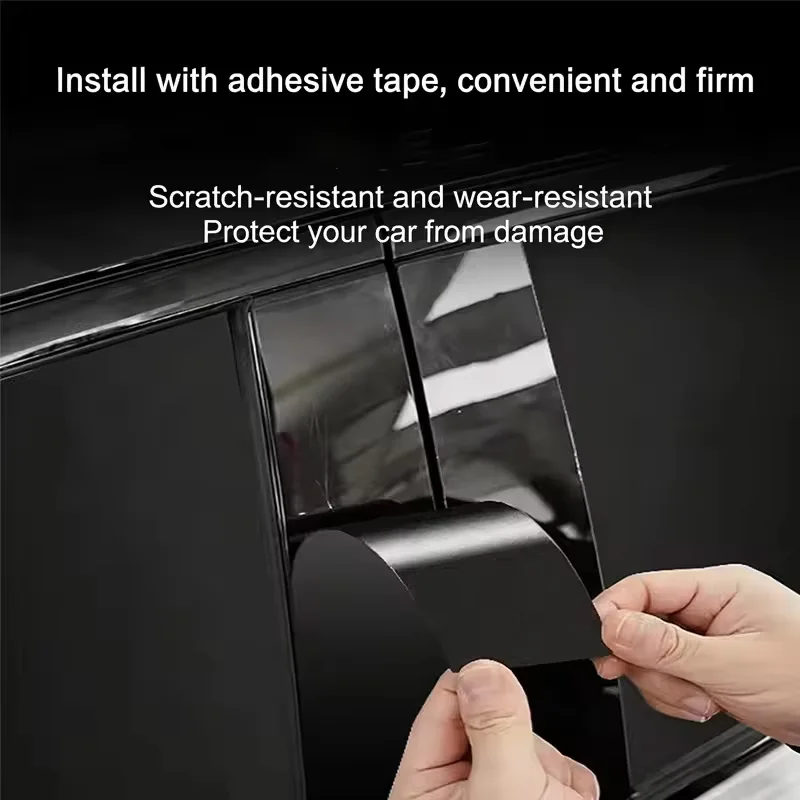 Glossy Black Carbon Fiber Window Door Deal B C Pillar Post Cover Sticker For Toyota Avalon XX30 2005-2012 2006 2007 2008 2009 - view 3