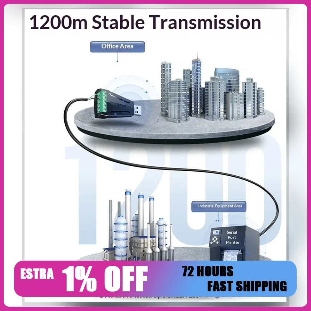 UGREEN CM376 55839 USB to RS232 RS485 Serial Adapter Converter for Industrial Control