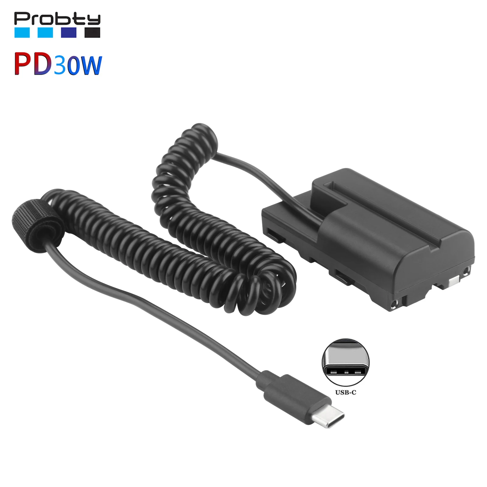 

PD30W USB-C NP-F550 NPF550 Dummy Battery for Sony NP-F550/770/570 NP-F970 CCD-SC55 TR516 Led Light and Feelword/Monitor