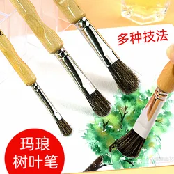 9PS Different Shape Watercolor brush, leaves, gold leaves, specialized art brush, acrylic brush set