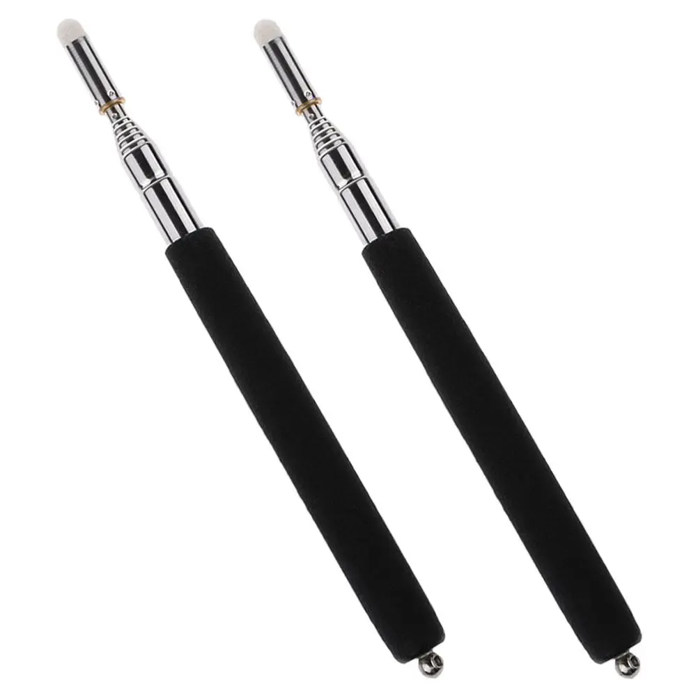2Pcs Stainless Steel Extendable Hand Pointer Smooth Non Reflective Tip for Classroom Teaching Presentation Tool