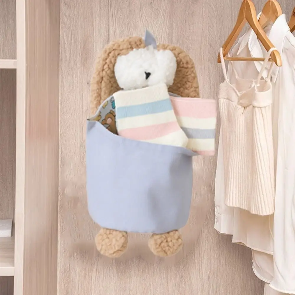 

Cotton Rabbit Shape Storage Bag Cartoon Hangable Baby Crib Storage Bag Large Capacity Space Saving