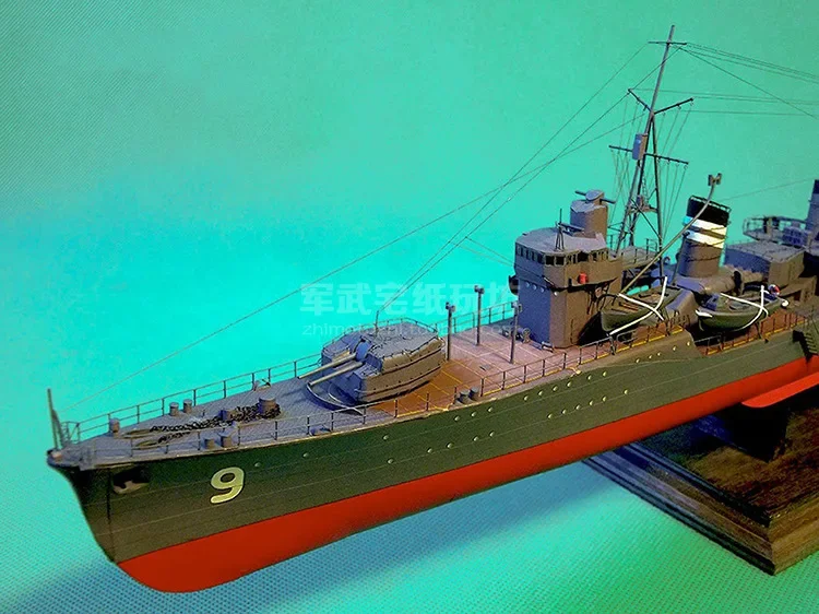 1/200 IJN Shiratsuyu Destroyer Paper Model Warship Manual DIY Handmade Papercraft - Image 2