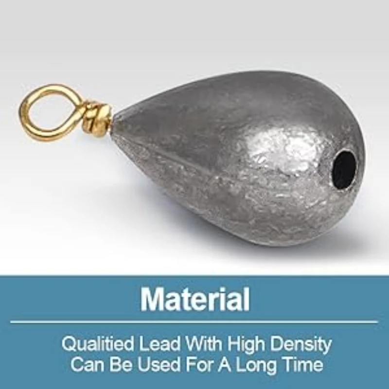 20 Stück Angelgewichtssinker 3,5 g-14 g wassertropfenförmige gedrehte Ringblei-Sinker für Bass Casting Carolina Rig Texas Rig Tackle – Detail 6