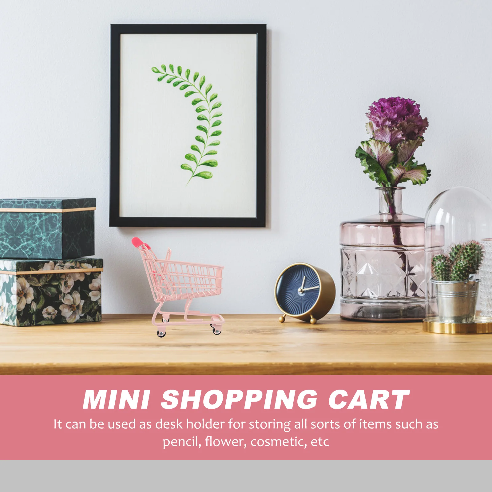 

Mini Shopping Cart Grocery on Wheels Folding Cleaning Trolley Foldable Miniature Small with