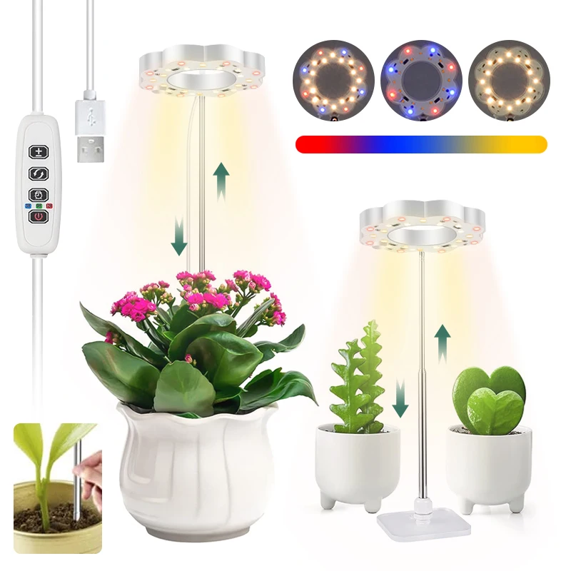 

Led Grow Light USB Full Spectrum Indoor Growth Plants Lamp With Control Plant Lamps Flexible Dimming Flower Hydroponic Lighting