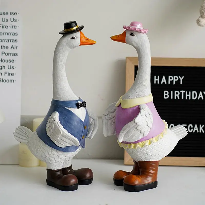 

Outdoor Geese Statues Cute Geese Figurine For Garden Home Room Offices Table Desk Decor Bedroom Sculpture Housewarming Gifts For