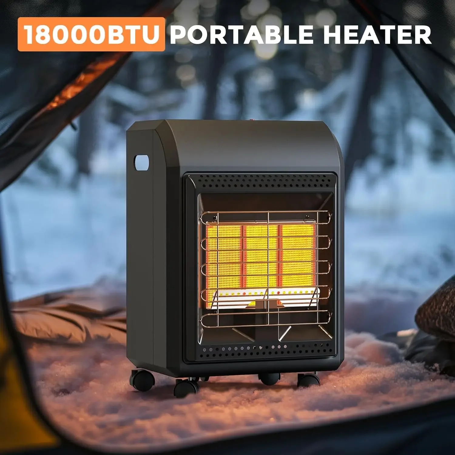 6000 to 18000 BTU 3 Setting Propane Tank Heater with Regulator,Cordless Portable Propane Heaters for Garages, Yards and Camping