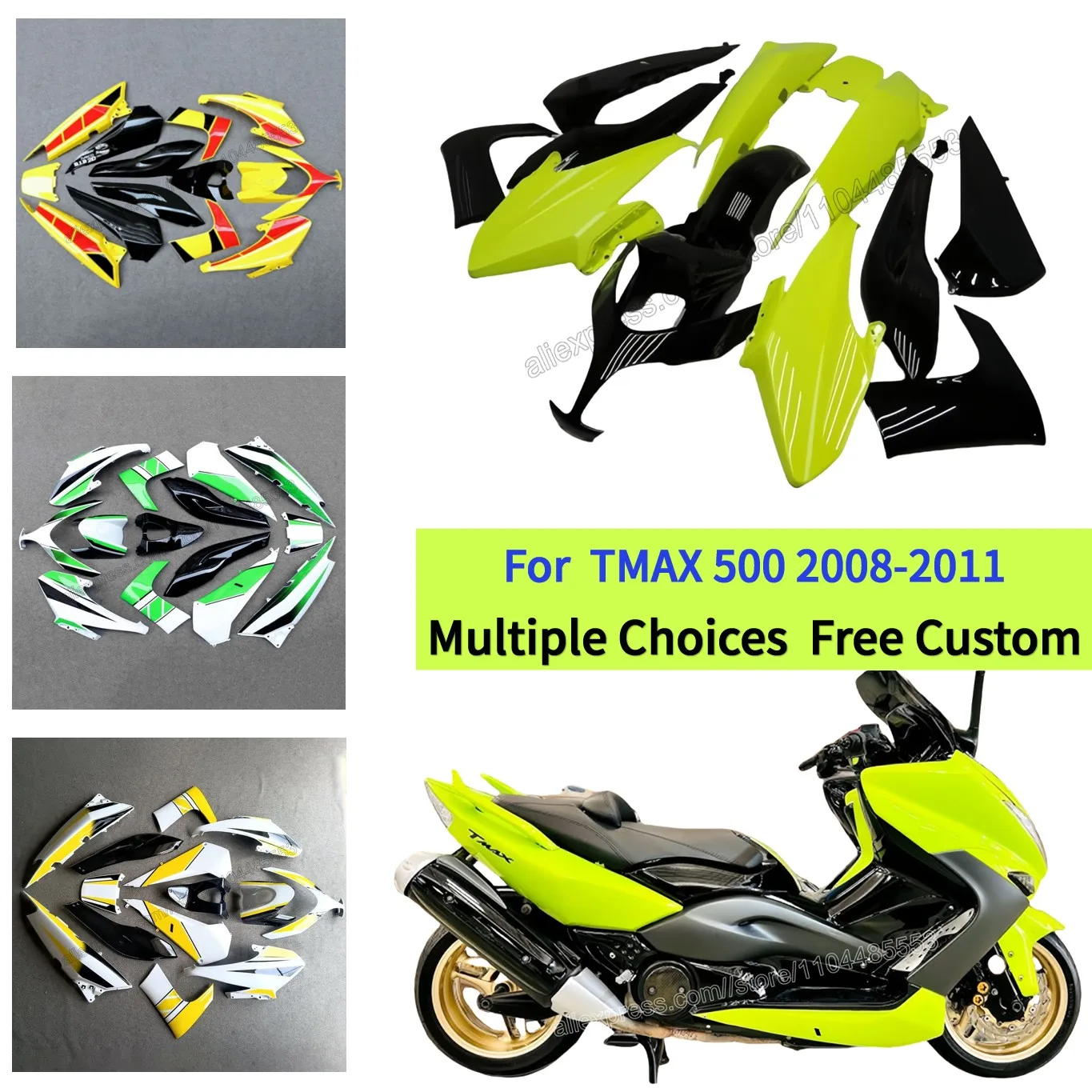 

Комплект обтекателей для скутера Maxi TMAX 500 для Yamaha T-MAX 500 2008-2011 гг. | Панели кузова мотоцикла | Флуоресцентный зеленый