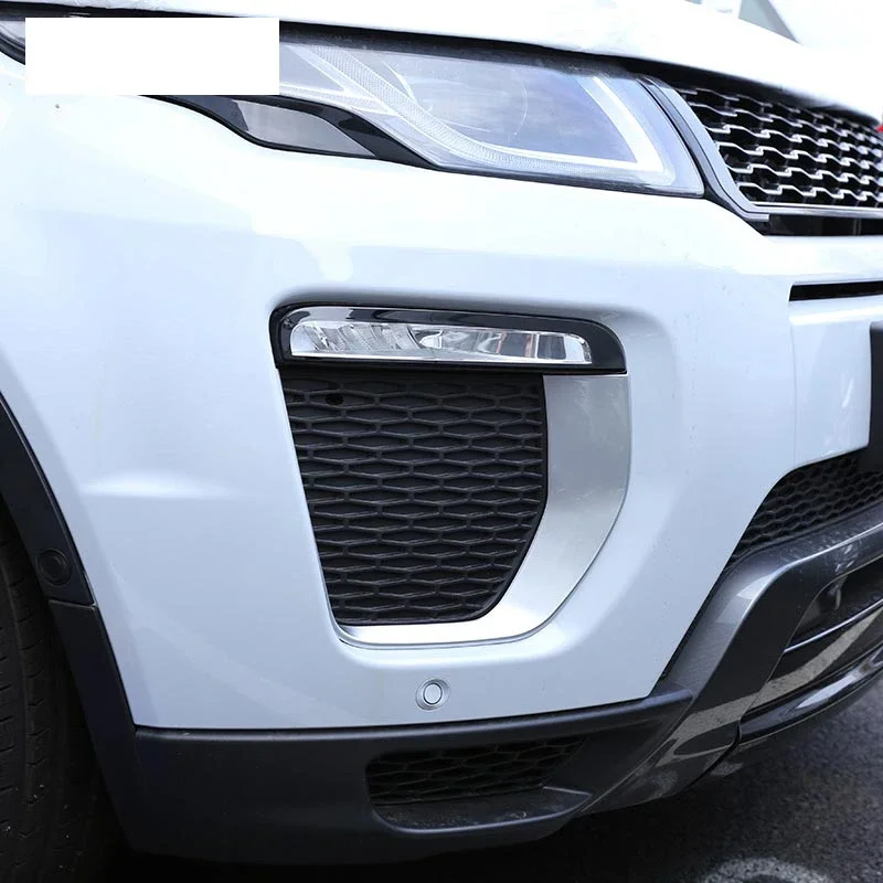 For Landrover Range Rover Evoque 2016 2017 2018 ABS Silver Car Front Fog Lamp Frame cover Trim Sticker Car Accessories