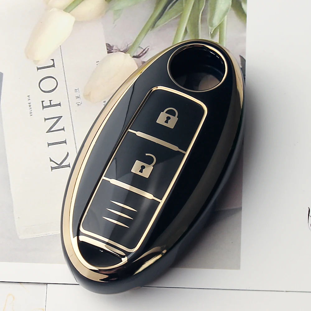 KEYYOU TPU Car Key Case Cover For Nissa Micra Juke Sentra Patrol Navara Tiida Qashqai Micra J11 Remote Key Fob Cover Accessories