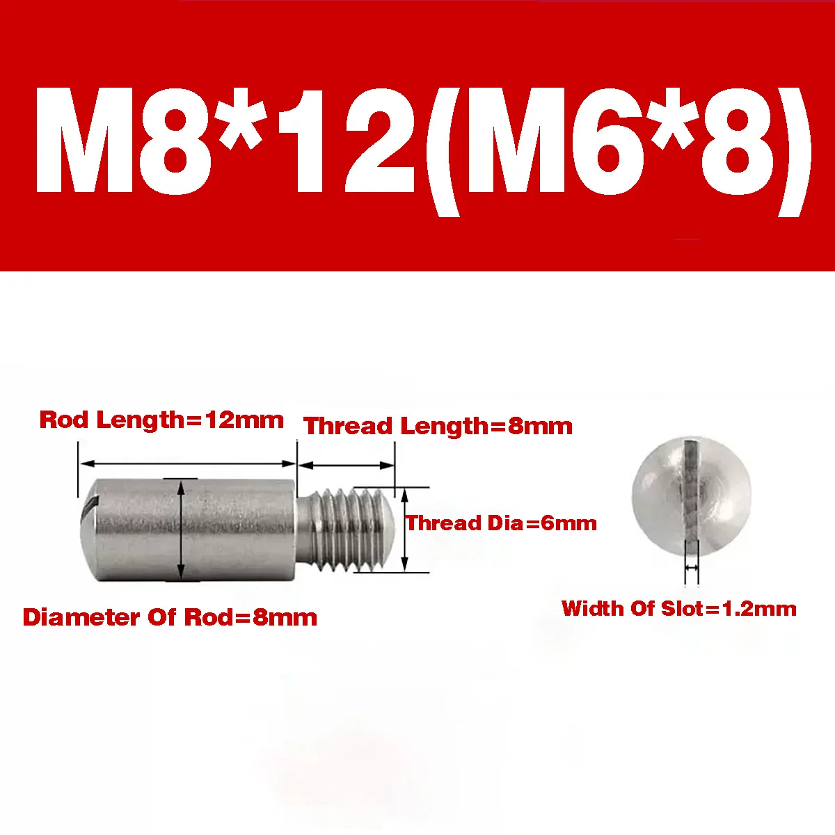 Variant: 4pcs  M8x12xM6x8