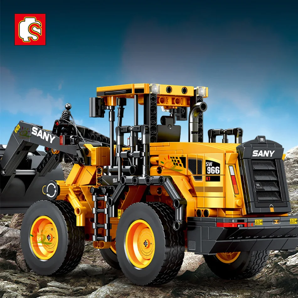 SEMBO 896Pcs Wheel Loader 1:26 Model Building Blocks City Engineering Combination Excavator Vehicle Set Bricks Toys for Children