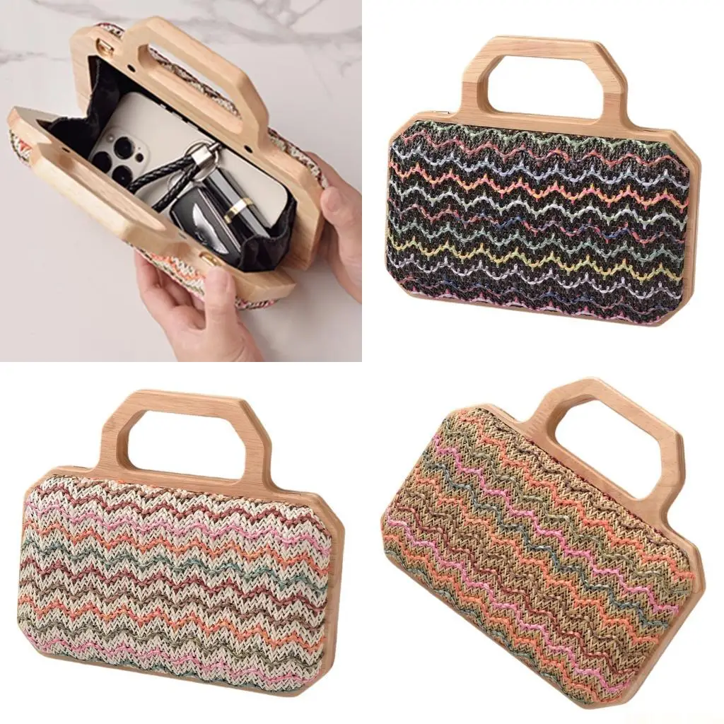 

X90D Women Beach Bag Stylish Shoulder Bag Straw Crossbody Bag Handle Handbag