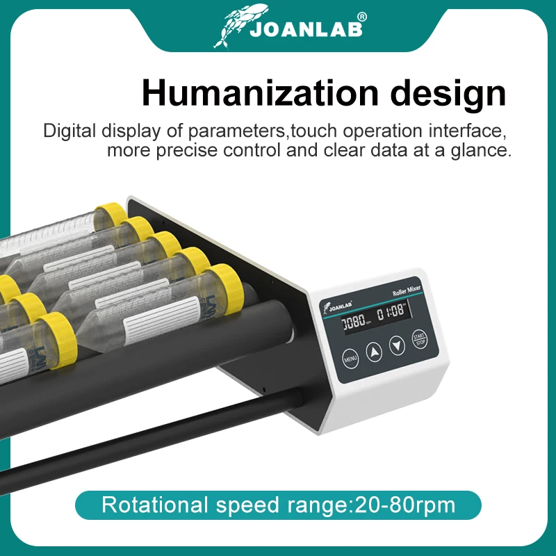 JOANLAB Blood Roller Mixer Horizontal Rotator Laboratory Equipment Digital Adjustable Medical Blood Tube Mixer Speed 20~80rpm