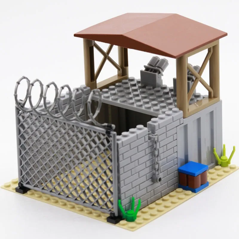 Building Blocks Compatible With Major Brands DIY Educational Model Bricks Military Game Scene MOC Tower Outpost Prison Toys