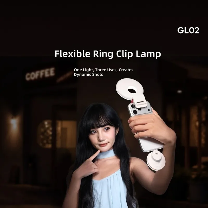 Y45A-GL02 Dimmable 2500K-7500K Phone Ring Light Clip On Modular 3-In-1 Selfie Light For Vlog Live Streaming