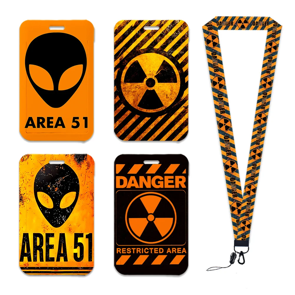 Biological Crisis Warning Signs Card Holder Neck Strap Student Bus Plastic Lanyard Accessory Public Transport ID Card Holder Pla