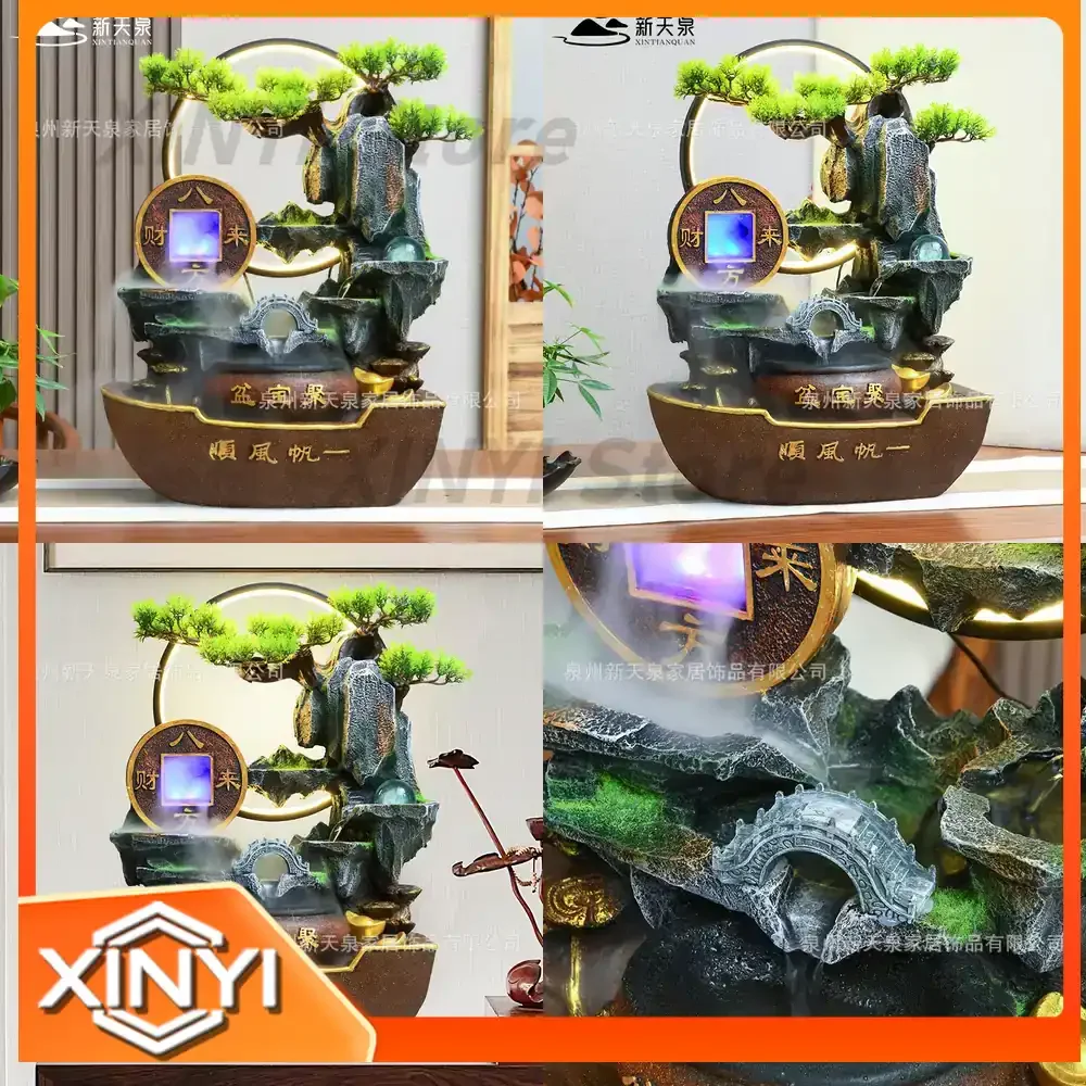 Feng Shui Water Wheel Decoration for Indoor Home Office Hotel Lobby Entrance Business Opening Gift for Company Relocation