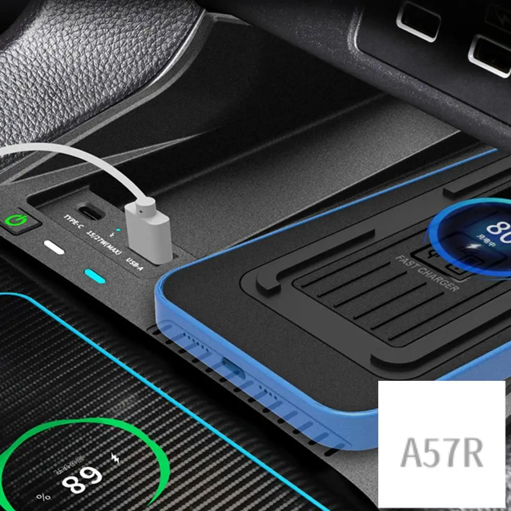 

7R-Car 15W USB Wireless Charger Phone Panel For Honda Civic 2022+ Fast Wireless Charging Pad Holder