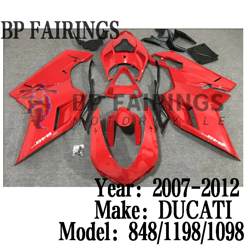 

For DUCATI 848 1098 1198 2007 2008 2009 2010 2011 2012 New ABS Motorcycle Full Bodywork Fairings Set Red