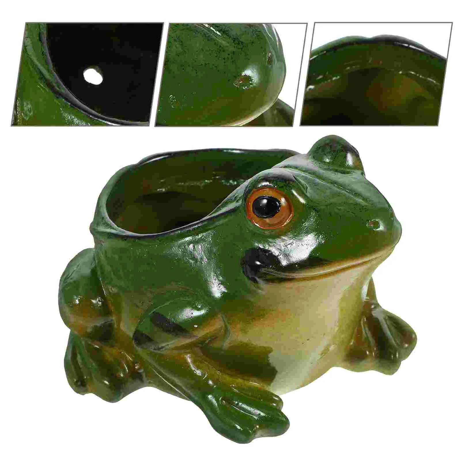 Artificial Succulent Green Plant Pot Small Flowerpot Decors Frog-Shaped Container Real