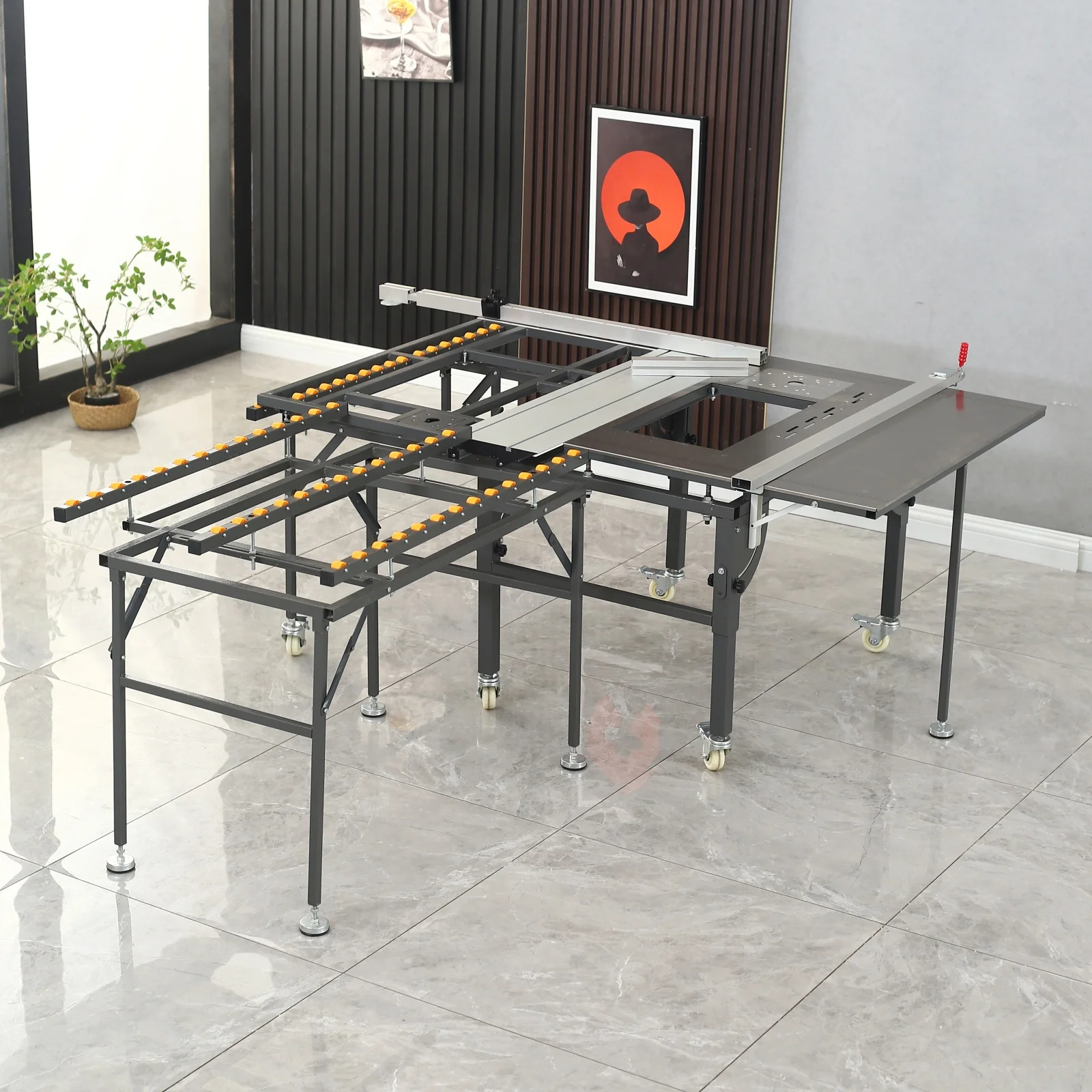 

2026 New Model Multi-functional Push Table Saw with Folding Guide Rail, Electric Panel Circular Saw Cutting Machine