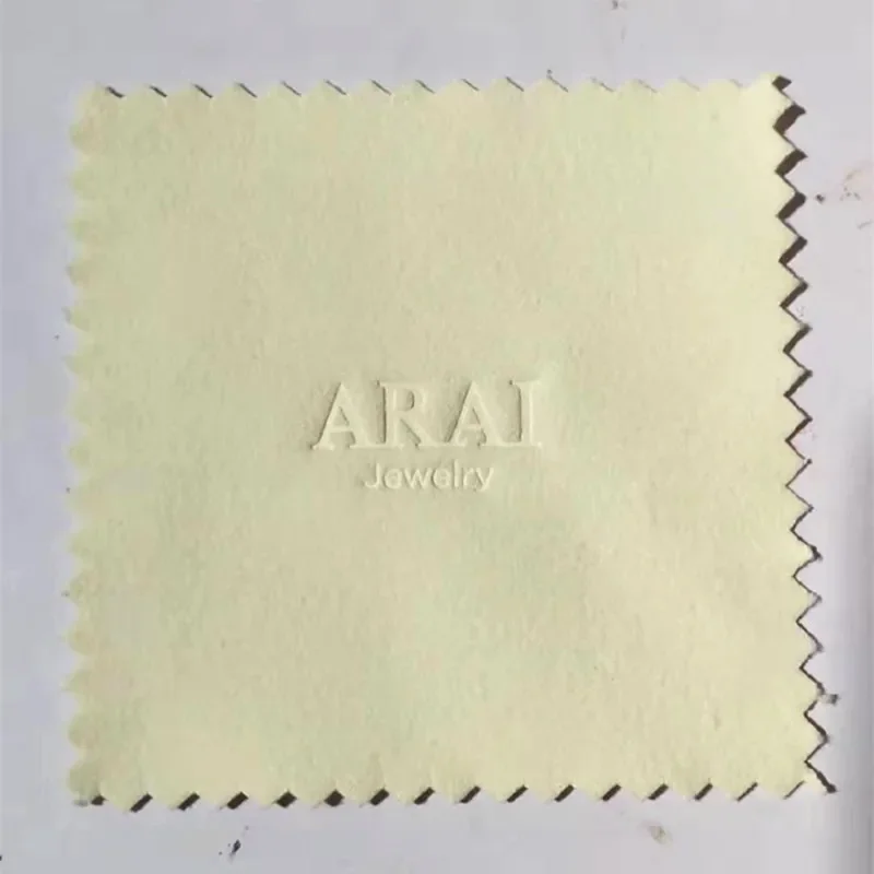 300-1000 stücke benutzer definiertes Logo 8x8cm Tiefdruck Schmuck Reinigung Poliert uch Messing polierer für Platin Silber Gold Reiniger