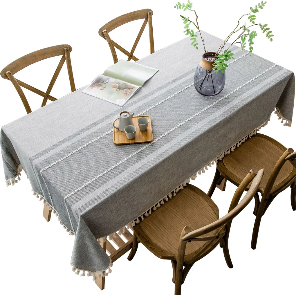 

Скатерть для обеденного стола, домашний ресторан, кофейный стол, чехол для стола с дизайнерским краем кисточки, 140x180 см