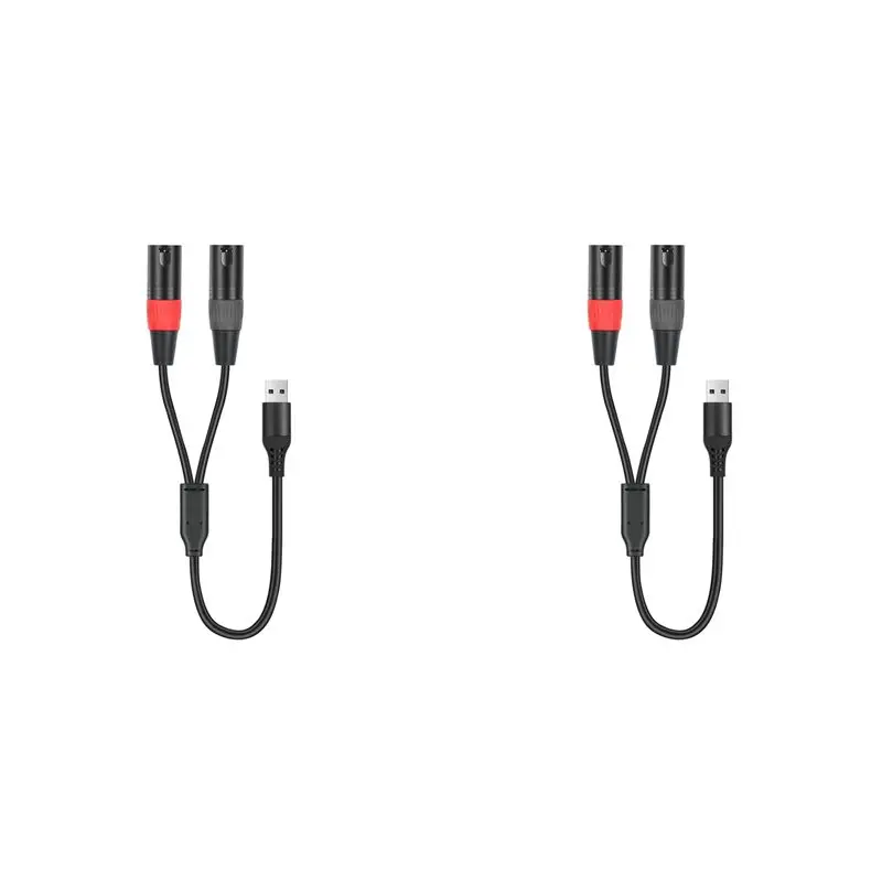 

【VALUE MONEY】2X USB To XLR Audio Cable,USB To Dual XLR Male Output Cord,PC USB-Stereo Audio Cable Converter For Amplifier 100Cm
