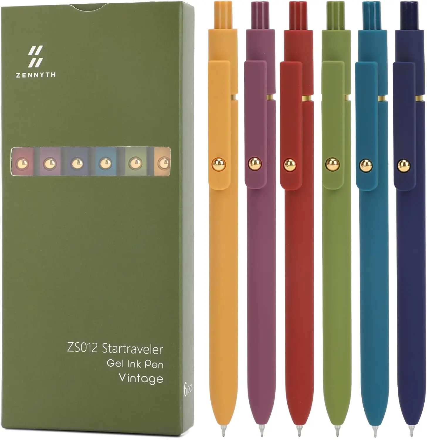 

6Pcs Quick Dry Gel Pens, 0.5mm Fine Point Black Ink, Smooth Writing, Office Desk Accessories for Women