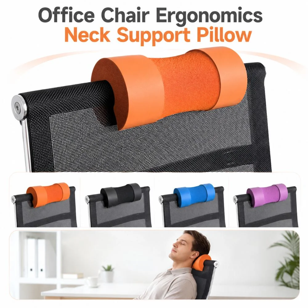 Ergonomics Office Chair Headrest Resilient Sponge Comfortable Chair Neck Support Pillow Multipurpose Solid Color Backrest Pillow