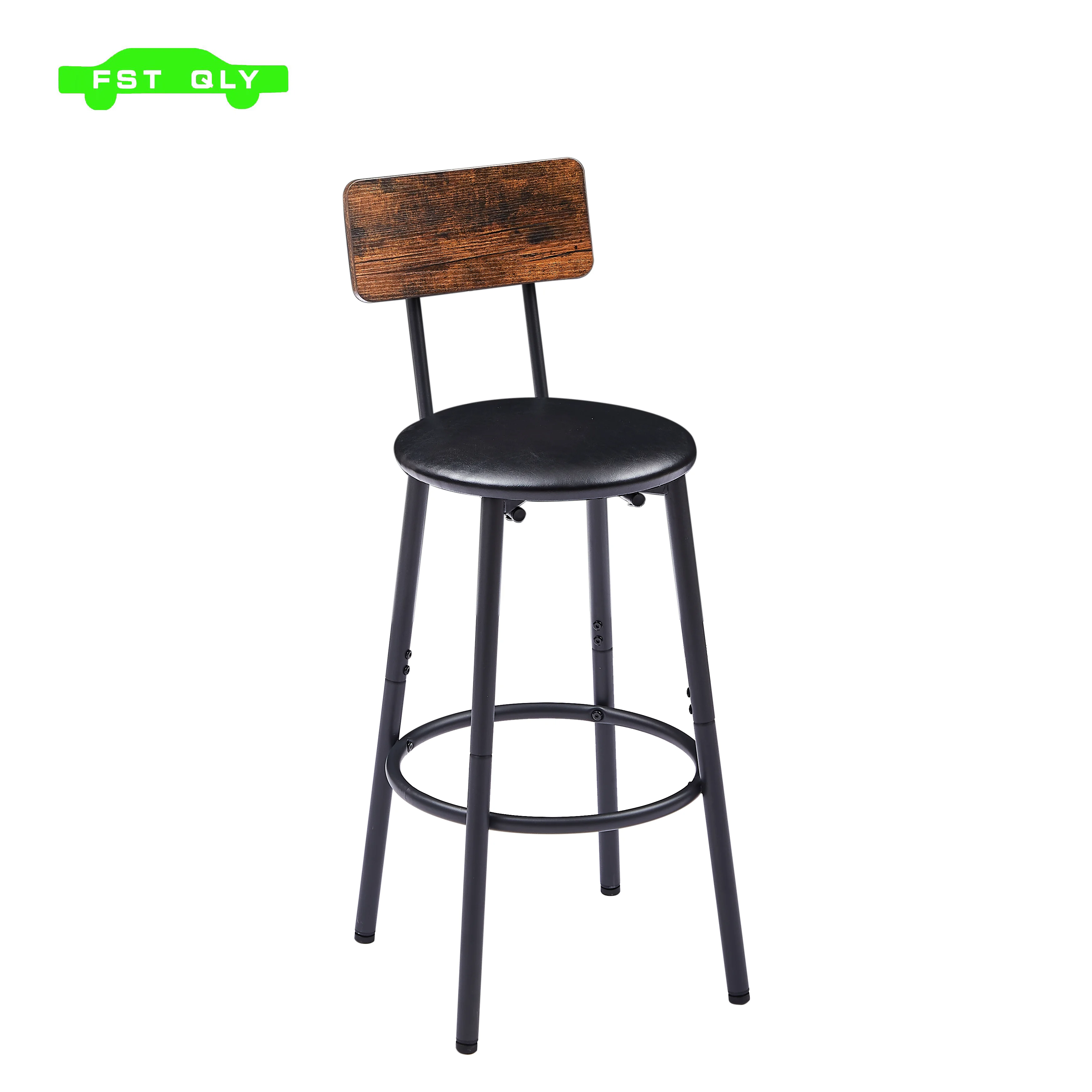 Bar Table Set with wine bottle storage rack. Rustic Brown,47.24'' L x 15.75'' W x 35.43'' H.  WL