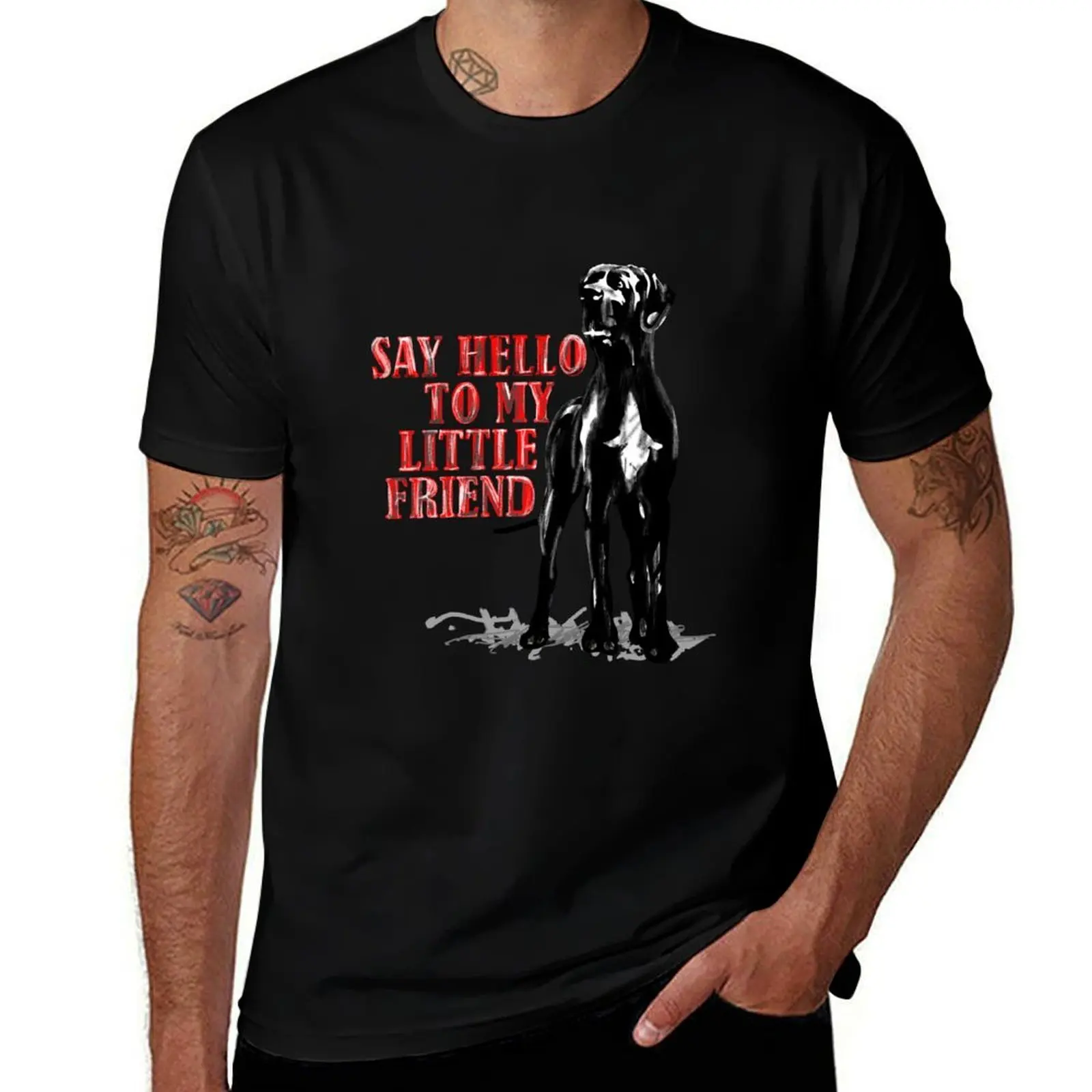 Say Hello to my Great Dane, it's my friend T-Shirt Festival Party Tee Top T-Shirt