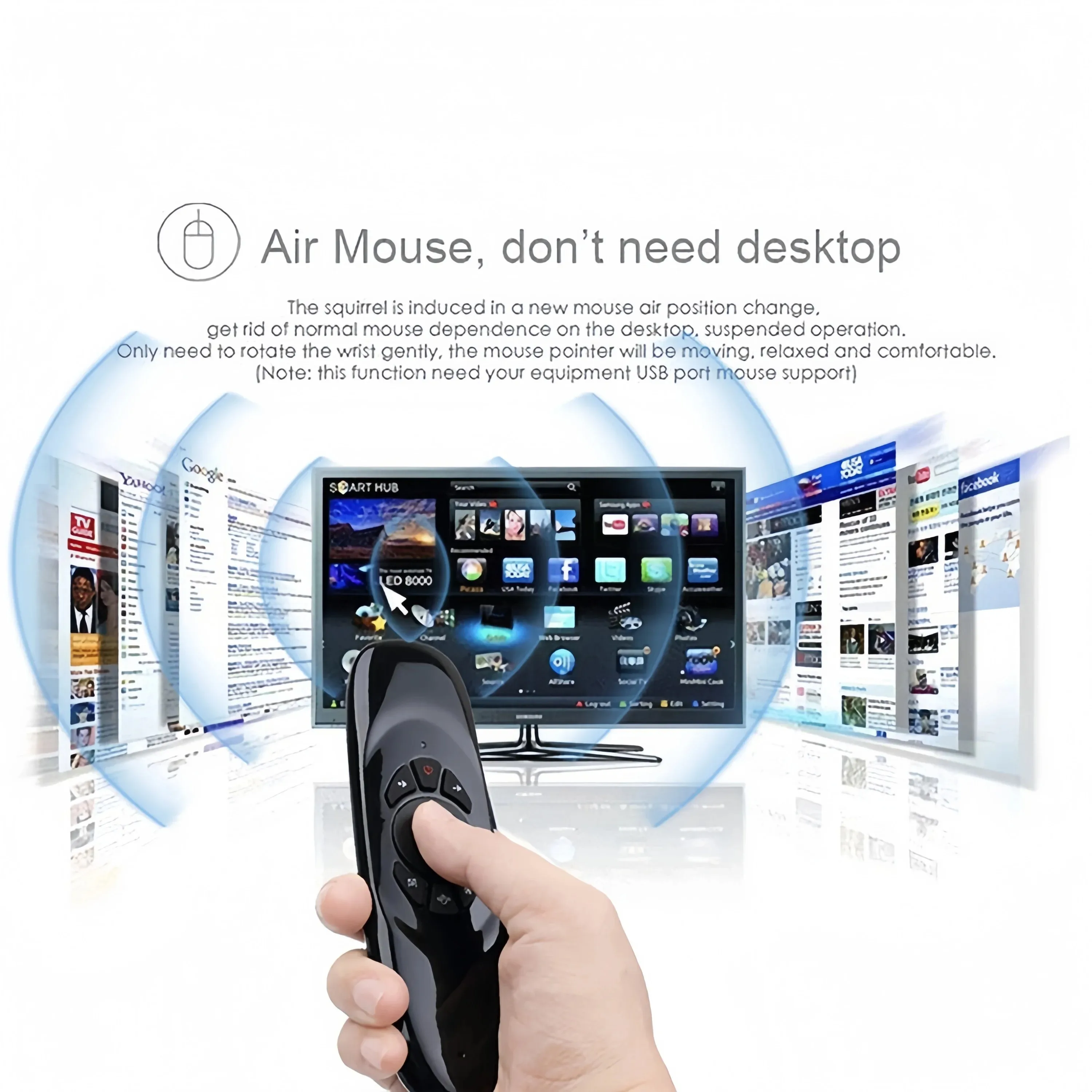 2.4G Wireless Keyboard RGB Backlit Mini RF Keyboard Mouse with Voice Control IR Learning Remote Control for PC TV Laptop
